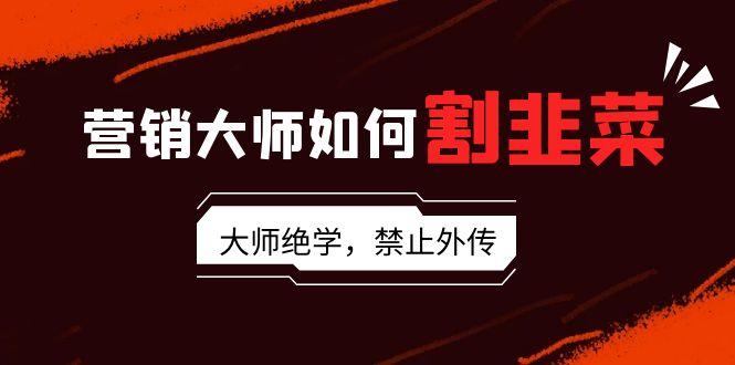 营销大师如何割韭菜：流量大师/讲故事大师/话术大师/卖货大师/成交大师/…-网创星球