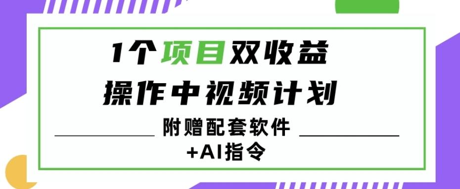 1个项目双收益？操作中视频计划1天最高3100+收益？（附赠配套软件+AI指令）-网创星球