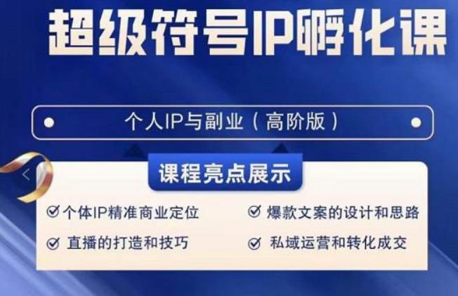 超级符号IP孵化高阶课，建立流量思维底层逻辑，打造属于自己IP（51节课）-网创星球