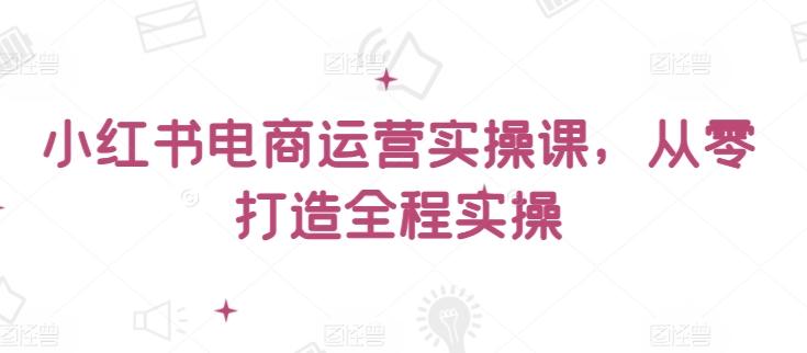 小红书电商运营实操课，​从零打造全程实操-网创星球