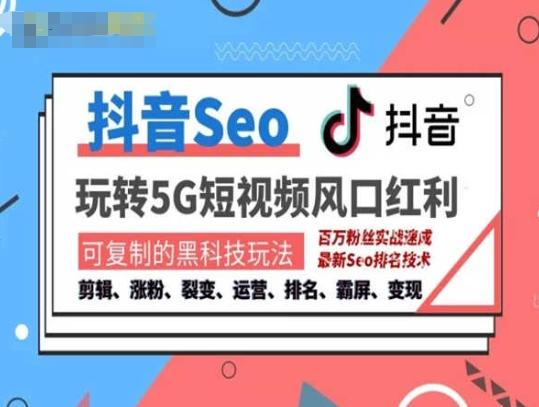抖音SEO引流培训课程-抓住抖音风口，实现搜索排名，获取精准流量，快速成交变现-网创星球