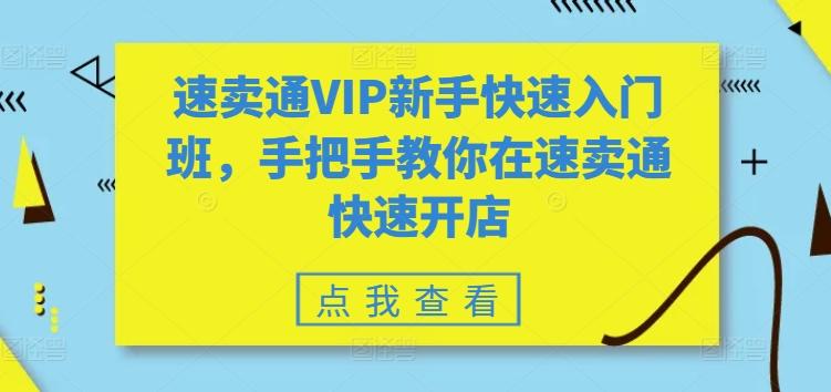 速卖通VIP新手快速入门班，手把手教你在速卖通快速开店-网创星球