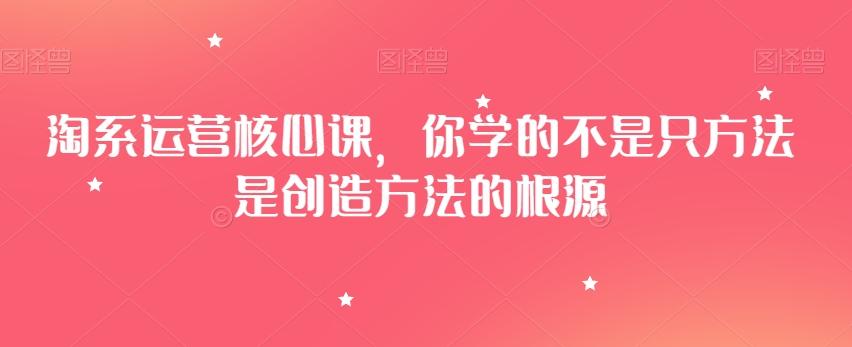 淘系运营核心课，你学的不是只方法是创造方法的根源-网创星球