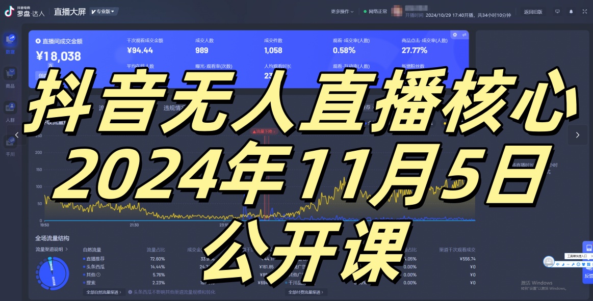 抖音无人直播核心公开课，咸鱼翻身小白可做带有睡后收入月入过万太简单【揭秘】-网创星球