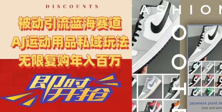 被动引流蓝海赛道，AJ运动用品私域玩法，无限复购年入百万【揭秘】-网创星球