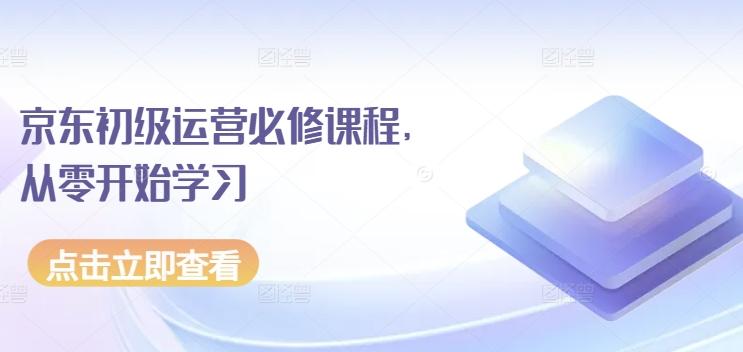 京东初级运营必修课程，从零开始学习-网创星球