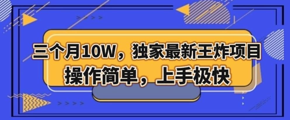 三个月10W，独家最新王炸项目！操作简单，上手极快【揭秘】-网创星球