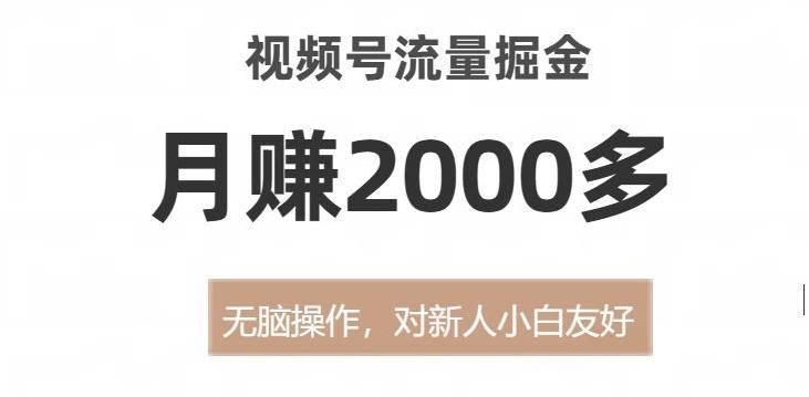 视频号流量掘金，无脑操作，对新人小白友好，月赚2000多【揭秘】-网创星球