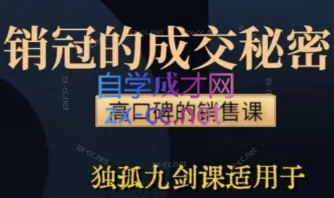 李老师·实战派销售视频课|孤独九剑-网创星球