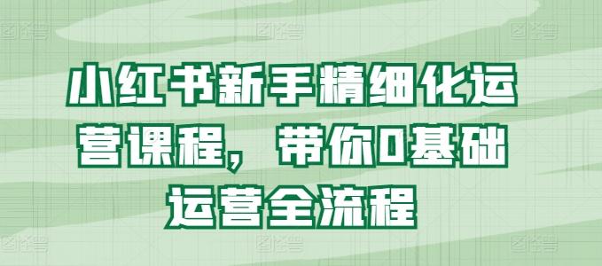 小红书新手精细化运营课程，带你0基础运营全流程-网创星球