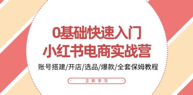 0基础快速入门-小红书电商实战营：账号搭建/开店/选品/爆款/全套保姆教程-网创星球