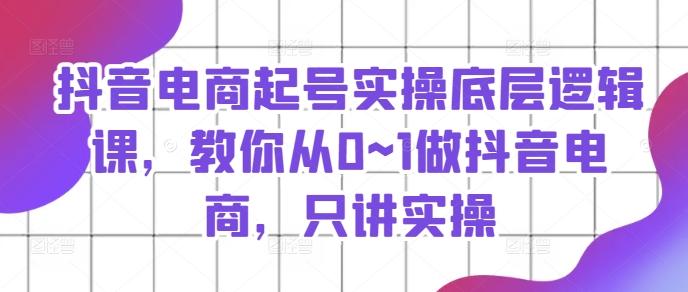 抖音电商起号实操底层逻辑课，教你从0~1做抖音电商，只讲实操-网创星球