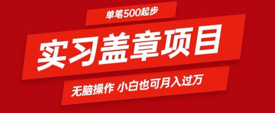 实习代盖章项目一单500起普通人可落地项目小白也可轻易上手-网创星球