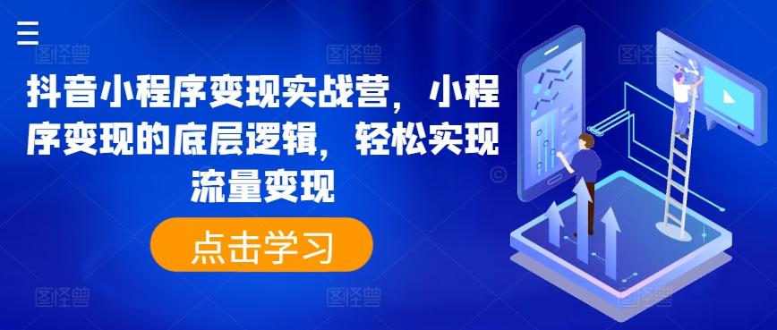 抖音小程序变现实战营，小程序变现的底层逻辑，轻松实现流量变现-网创星球