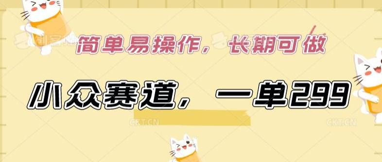 小众赛道，一单299.简单易操作，长期可做【揭秘】-网创星球