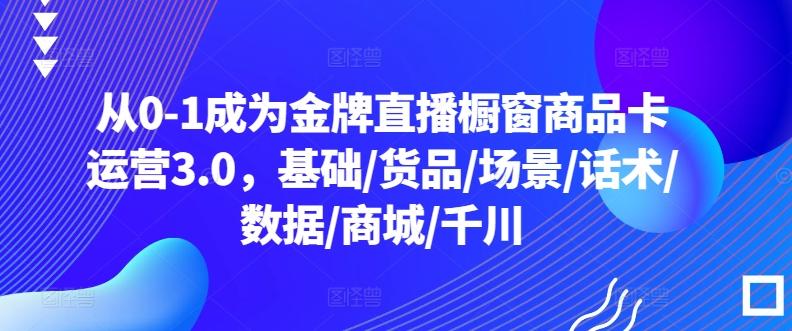 从0-1成为金牌直播橱窗商品卡运营3.0，基础/货品/场景/话术/数据/商城/千川-网创星球