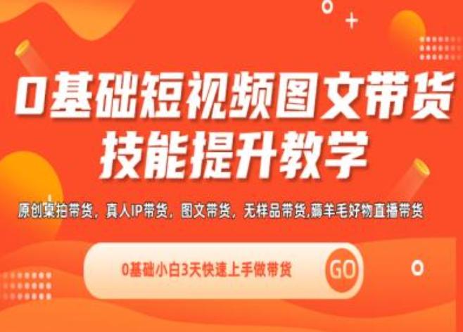 0基础短视频图文带货实操技能提升教学(直播课+视频课),0基础小白3天快速上手做带货-网创星球