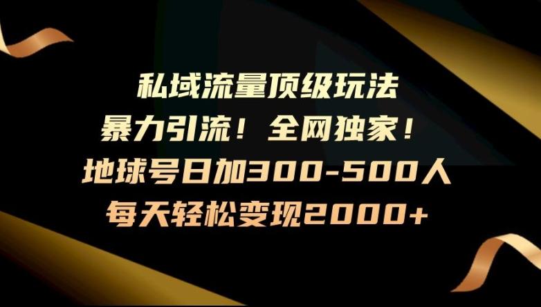 暴力引流，全网独家，地球号日加300-500人，私域流量顶级玩法，每天轻松变现2000+-网创星球