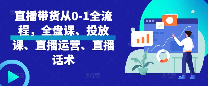 直播带货从0-1全流程，全盘课、投放课、直播运营、直播话术-网创星球