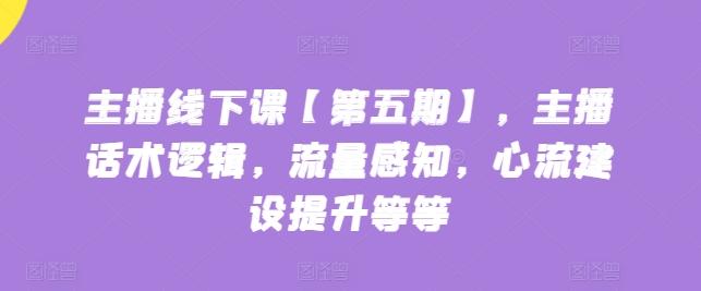 主播线下课【第五期】，主播话术逻辑，流量感知，心流建设提升等等-网创星球