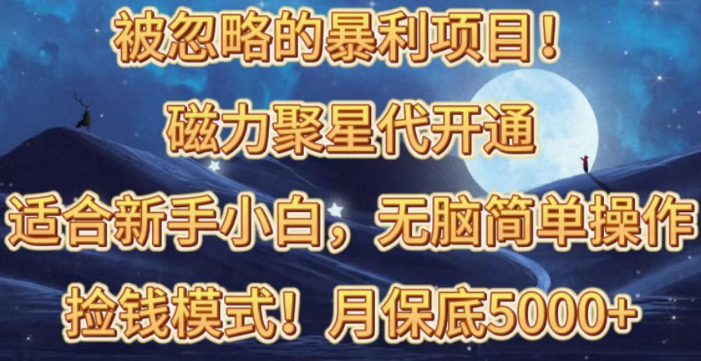 被忽略的暴利项目！磁力聚星代开通捡钱模式，轻松月入五六千-网创星球