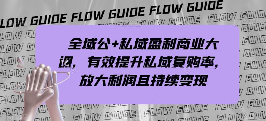 全域公+私域盈利商业大课，有效提升私域复购率，放大利润且持续变现-网创星球