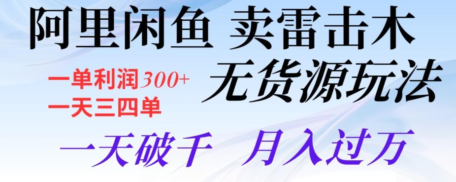 阿里闲鱼卖雷击木无货源玩法，一单利润300+，一天三四单，一天破千，月入过万-网创星球