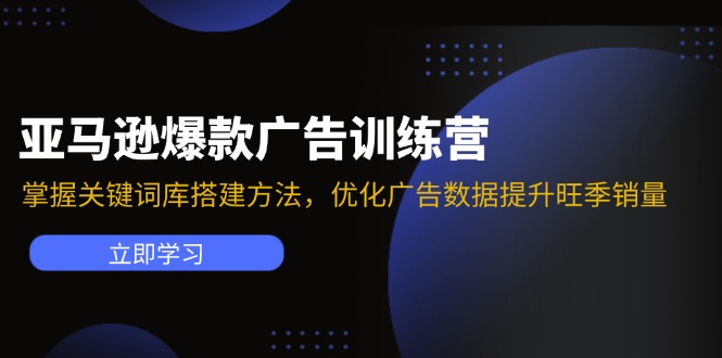 亚马逊爆款广告训练营：掌握关键词库搭建方法，优化广告数据提升旺季销量-网创星球