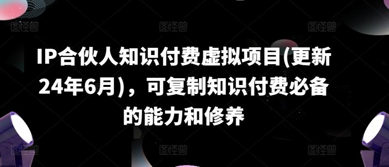 IP合伙人知识付费虚拟项目(更新24年6月)，可复制知识付费必备的能力和修养-网创星球