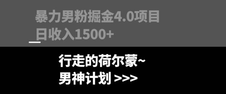 暴力男粉掘金4.0项目不违规不封号无脑复制单人操作日入1000+-网创星球