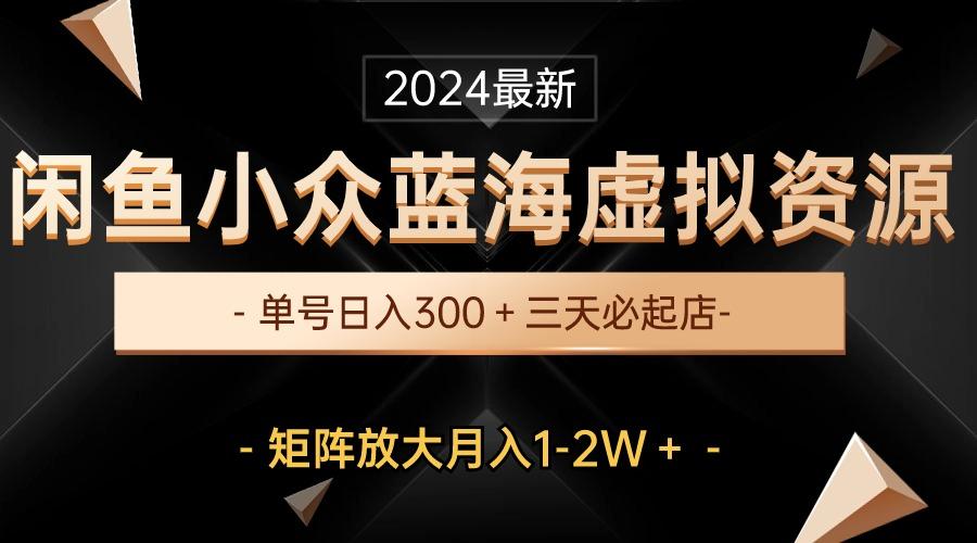 最新闲鱼小众蓝海虚拟资源，单号日入300＋，三天必起店，矩阵放大月入1-2W-网创星球