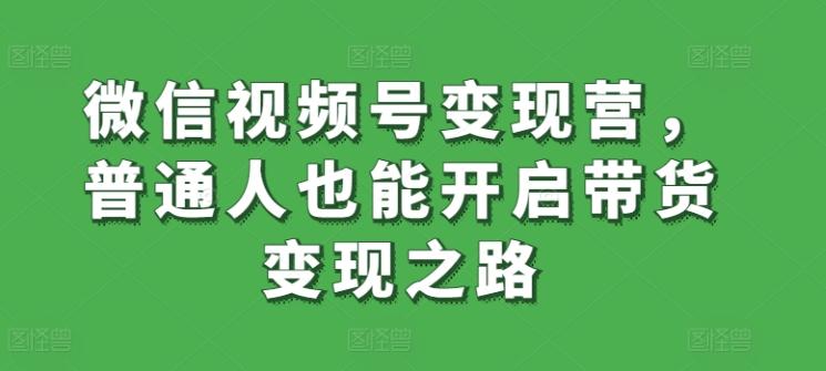 微信视频号变现营，普通人也能开启带货变现之路-网创星球