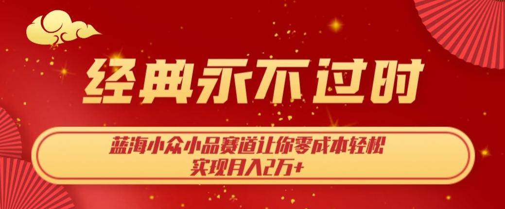 经典永不过时，蓝海小众小品赛道，让你零成本轻松实现月入2万+-网创星球