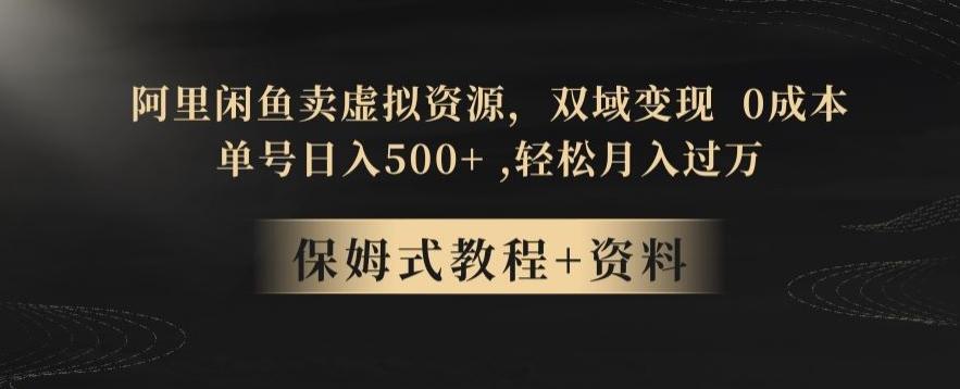 阿里闲鱼卖虚拟资源，双域变现，0成本，日入500+，轻松月入过万-网创星球