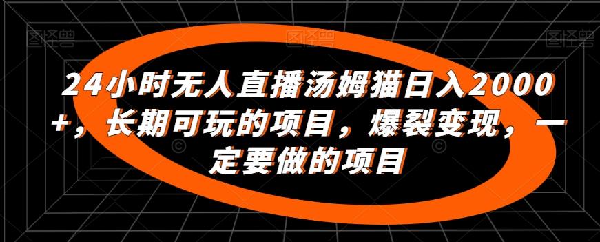 24小时无人直播汤姆猫日入2000+，长期可玩的项目，爆裂变现，一定要做的项目【揭秘】-网创星球
