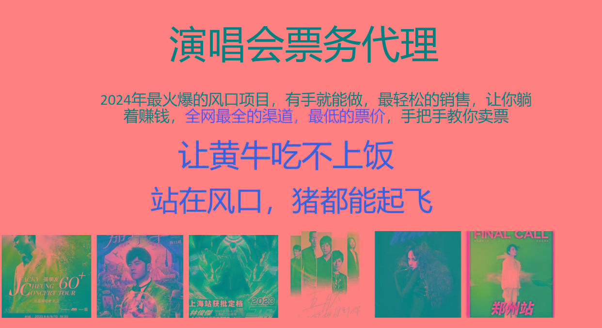2024年最火爆风口项目，演唱会票务代理，日入2000+，一部手机就能搞定！-网创星球