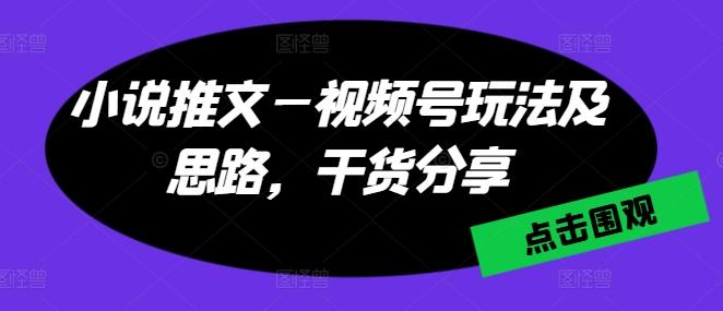 小说推文—视频号玩法及思路，干货分享-网创星球