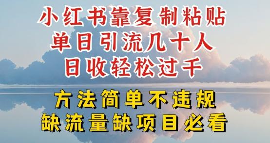 小红书靠复制粘贴单日引流几十人目收轻松过千，方法简单不违规【揭秘】-网创星球