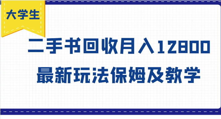 大学生创业风向标，二手书回收月入12800，最新玩法保姆及教学-网创星球