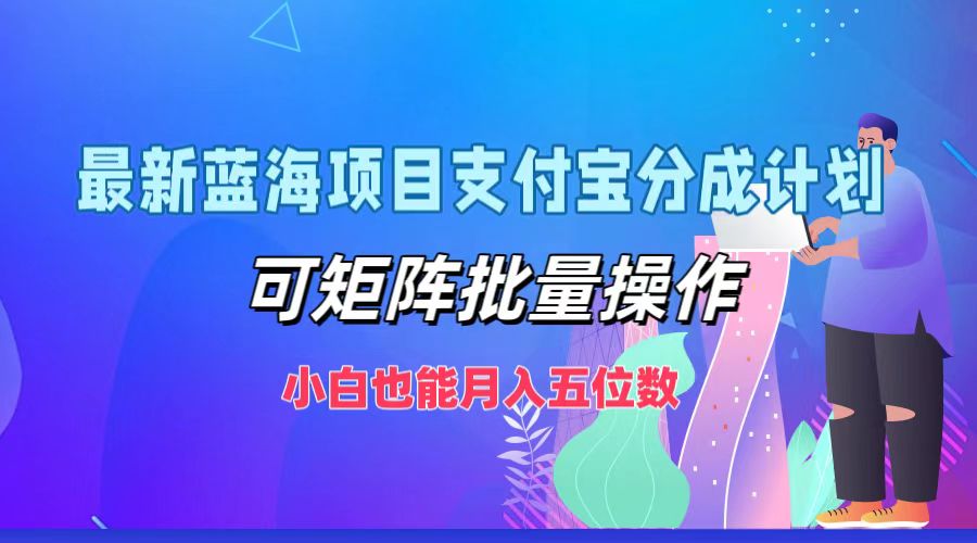 最新蓝海项目支付宝分成计划，可矩阵批量操作，小白也能月入五位数-网创星球