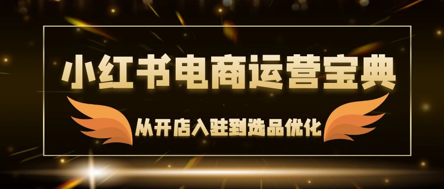 小红书电商运营宝典：从开店入驻到选品优化，一站式解决你的电商难题-网创星球