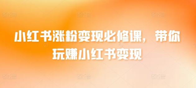 小红书涨粉变现必修课，带你玩赚小红书变现-网创星球