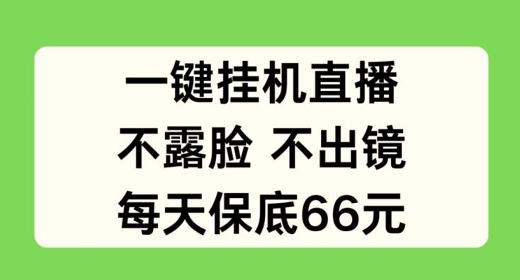 一键挂JI直播，不露脸不出境，每天保底66元【揭秘】-网创星球