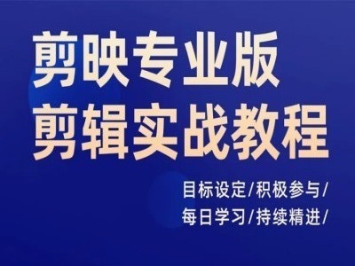 剪映专业版剪辑实战教程，目标设定/积极参与/每日学习/持续精进-网创星球