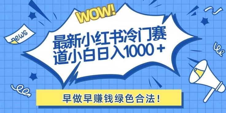 最新小红书冷门赛道日入1000+一部手机小白轻松-网创星球