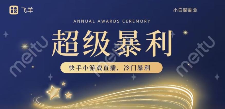 快手官方暴利冷门小游戏无人直播，小白一台电脑即可操作，轻松月入10w+-网创星球