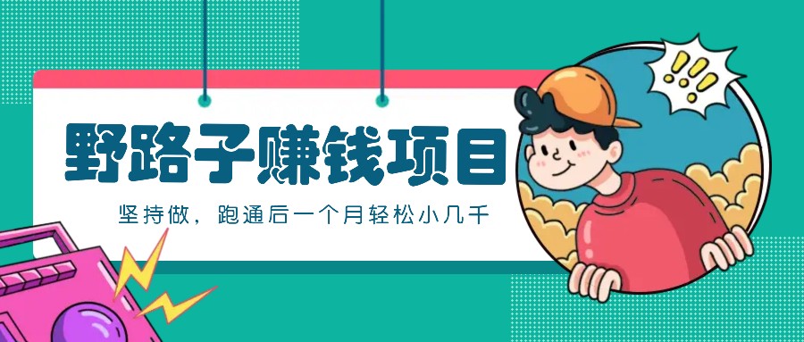 一个人就能操作的野路子赚钱项目，零成本零门槛坚持做，跑通后一个月小几千！-网创星球