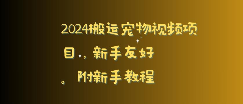 2024搬运宠物视频项目，新手友好，完美去重，附新手教程【揭秘】-网创星球