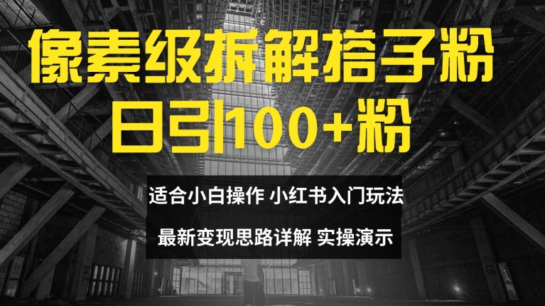 像素级拆解搭子粉，日引100+，小白看完可上手，最新变现思路详解【揭秘】-网创星球