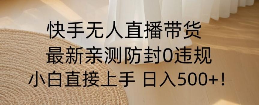 快手无人直播带货从0-1落地教学，最新防封0粉开播，小白可上手日入500+【揭秘】-网创星球